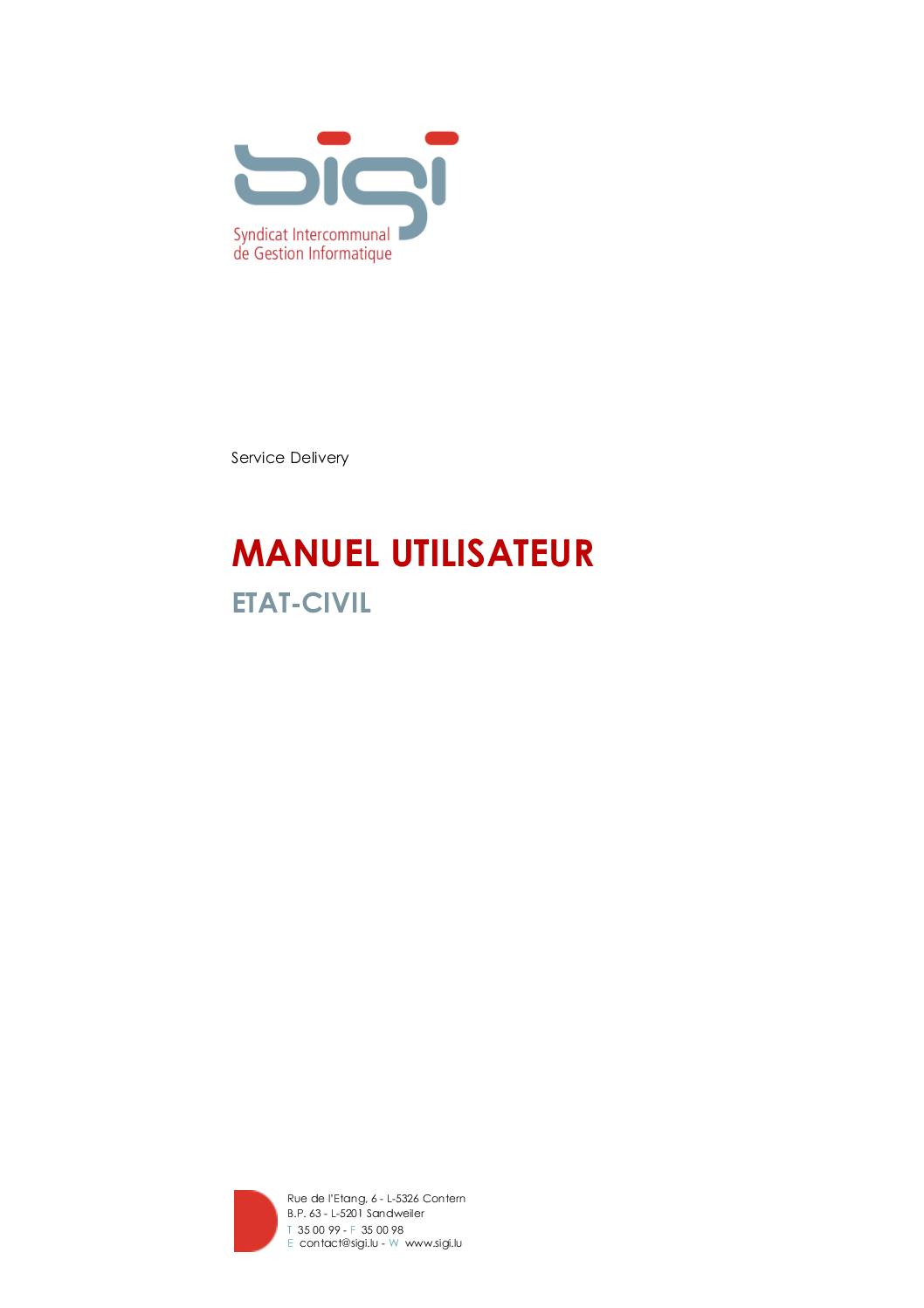 Manuel utilisateur Etat-Civil