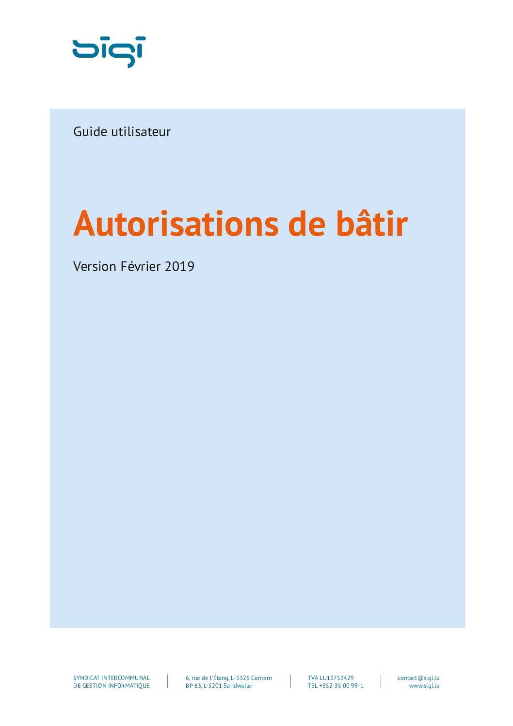 Autorisation de Bâtir - guide utilisateur février 2019