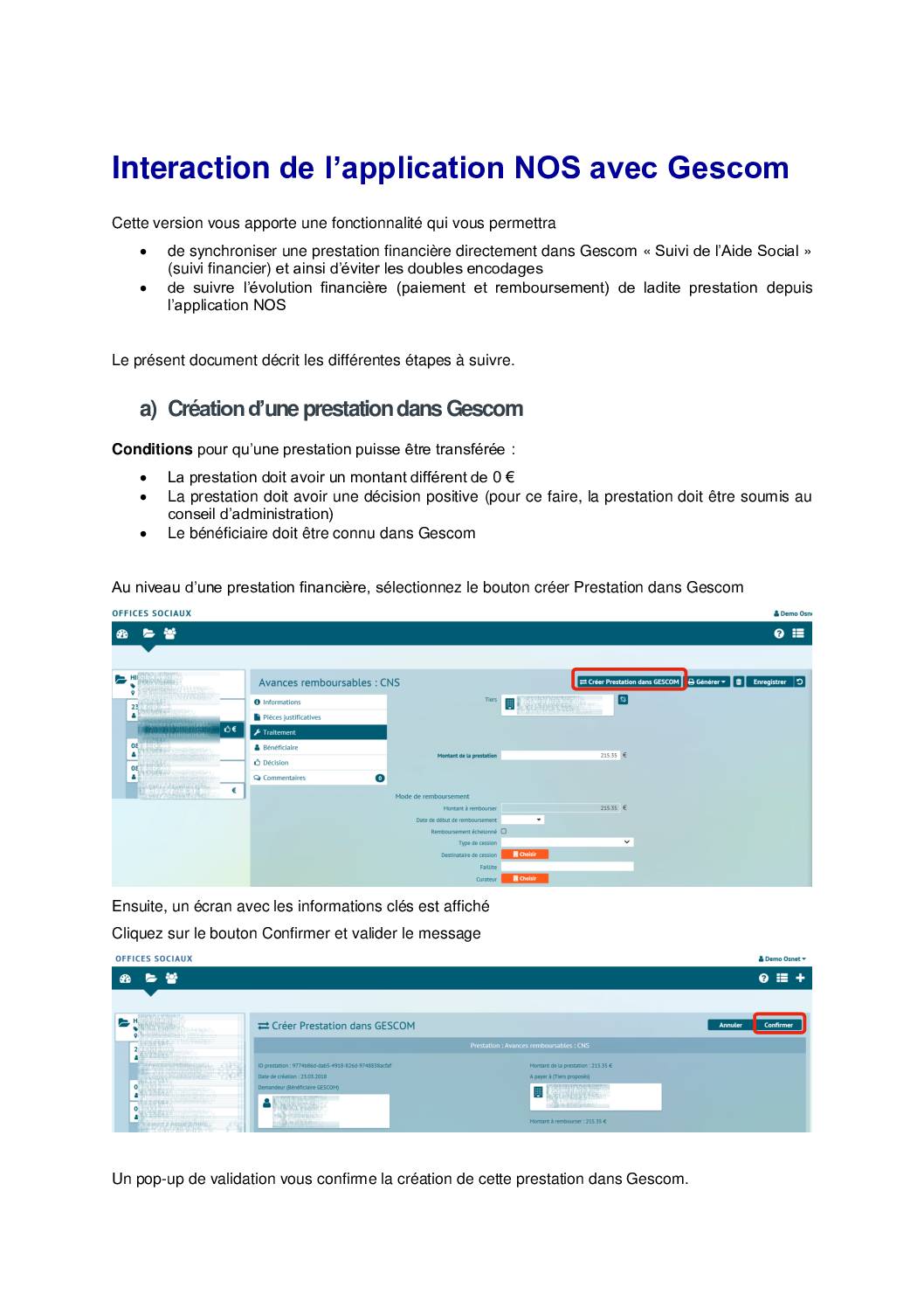 Mise en production NOS du 05.04.2018